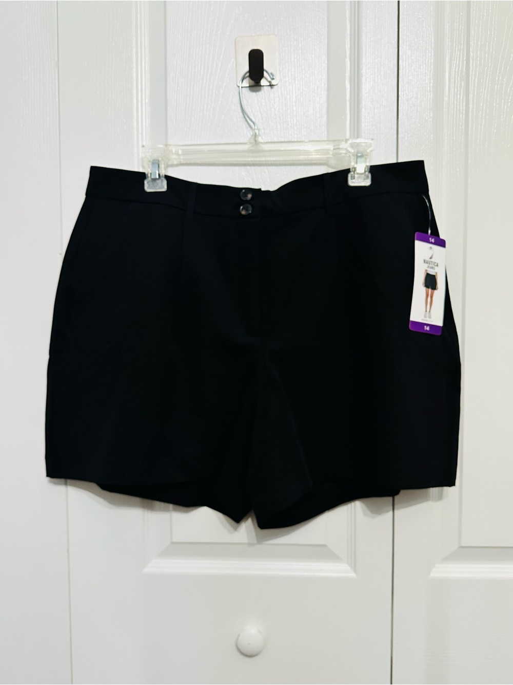 NWT Nautica Jeans Women’s Black Dress Shorts Size 14 4.5” Inseam
